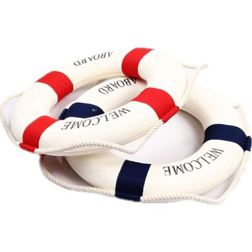 Wall Ornament Life Buoy Foam Aboard Nautical Life Lifebuoy Ring Boat Wall Hanging Mediterranean Style Home Decoration Buoy Craft