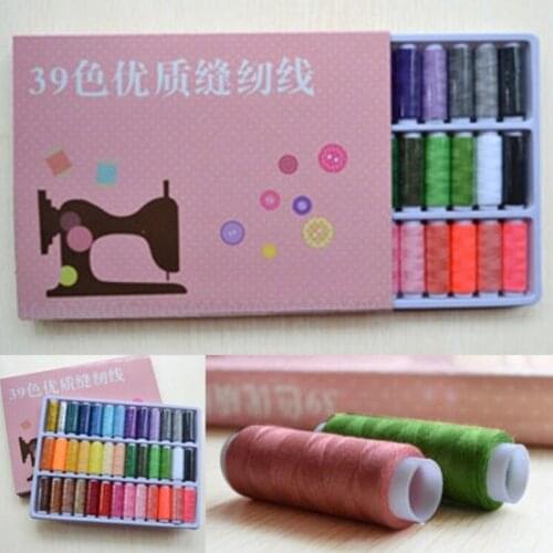 Top Grand New ,A Set of 39 Spools Different Color ,Spolyester Sewing Thread ,Sewing Machine Teryle Polyester Thread