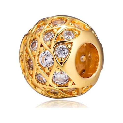 Autumn Sparkling Pattern Charm Fits European Charms Bracelets For Woman DIY Sterling Silver Beads For Jewelry Making