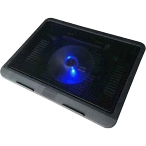 Laptop Cooling Pad Portable 2 USB Powered, Laptop Notebook Cooler Stand Chill Mat with 1 Blue LED Fans, Fits 12-14” F3MA
