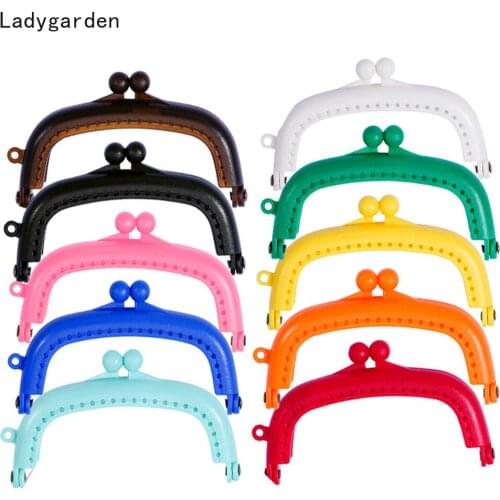 10PCS DIY Bag Handle Candy Color Plastic Coin Purse Arc Clasp Lock Handbag Frame 8.5cm Bag Accessories with Needle Thread Hole
