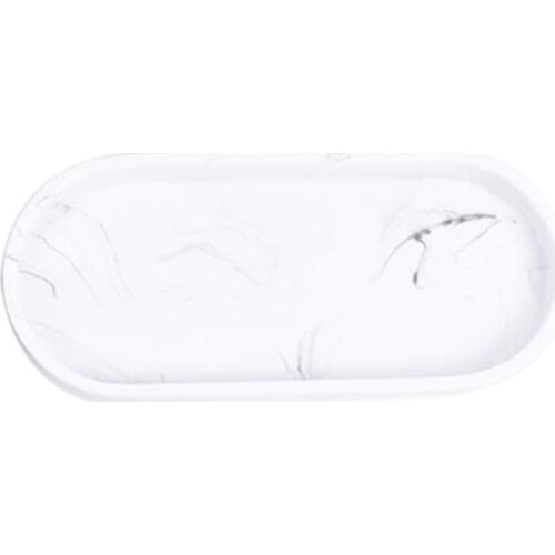 Bathroom Tray,Marble Pattern Sink Tray,Resin Vanity Tray for Essentials Soap Towel Toothbrush or Toiletries in Bedroom