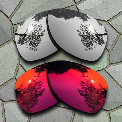 Chrome&Violet Red Sunglasses Polarized Replacement Lenses for Oakley Dispatch 2