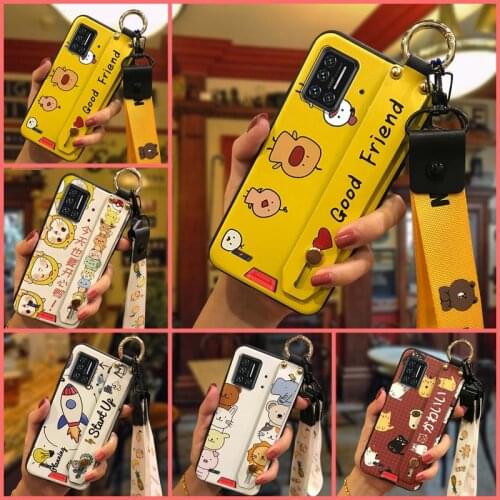 Anti-dust For Woman Phone Case For UMIDIGI Bison GT Wrist Strap Fashion Design Wristband Anti-knock