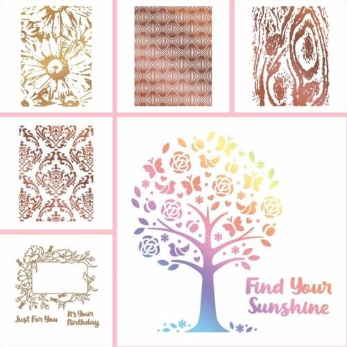 Fabulous Style Ocean Find Your Sunshine Trees Poppy Damask Repetition Hot Foil Plates DIY Scrapbooking Paper Crafts Making 2020