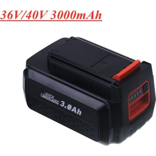 36V 3.0Ah Replacement Batteries for Black & Decker LBXR36 BL20362 LBX2040 LBXR36 BL2036 Power Tool Rechargeable Lithium Battery