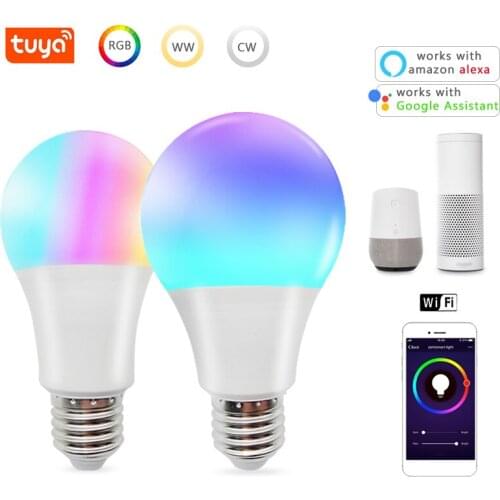 12W 15W WiFi Smart Light Bulb E27 LED RGB Lamp RGB+Warm White Dimmable Timer Function Magic Bulb Work with Alexa/Google Home