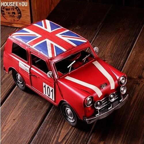 Vintage Home Decor Figurines Miniatures Ornaments Metal Cast Iron Decoration Crafs Cars Handmade Shabby Chic Tin Car Toys Gifts