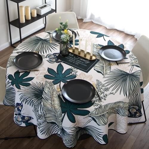Waterproof Oilproof Table Cloth Round Geometric Tablecloth for Wedding Party Hotel Thick Table Covers Dinning Table Cover Decor