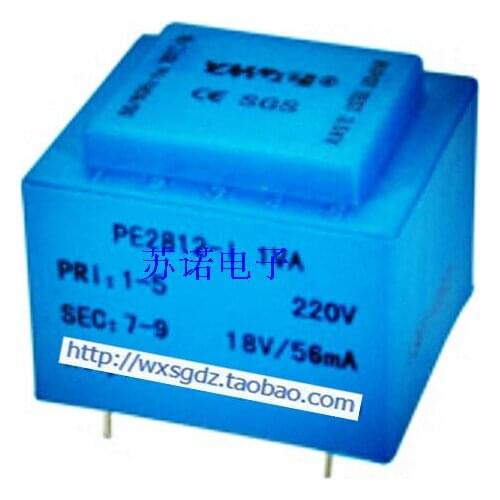 Wuxi SEG PE2812-I-1VA 220V/18V56mA (6V12V15V) potting transformer