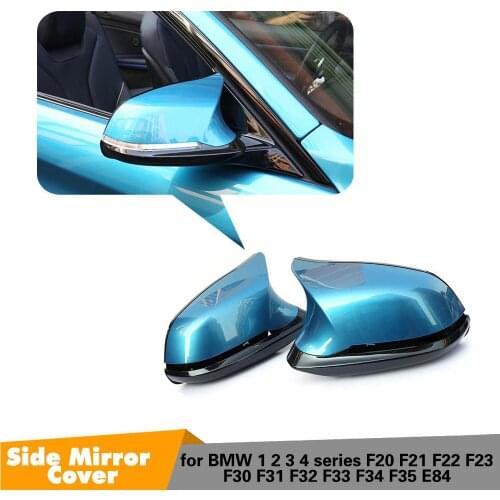 Carbon Look Rearvew Mirror Cover Case Protector For BMW F20 X1 E84 M2 F87 F32 F33 F36 F22 F34 M235i LHD M3 M4 Look Glossy Black
