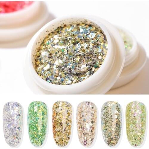 12 Colors 3D Nail Art Mixed Shaped Glitter UV Gel Glitter Glitter Powder DIY Dust Glitter Glitter Sequins Manicure Decoration