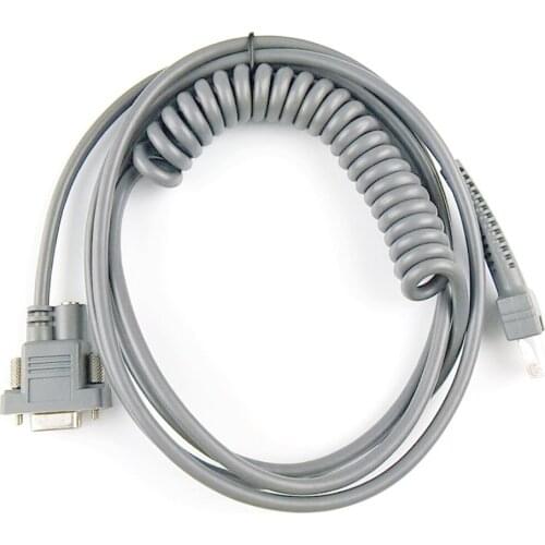 2pcs/lot BarCode Scanner RS232 Spiral Cable, 3M(10feet),For Symbol LS2208AP LS1203 LS4208 LS4278 DS6707 DS6708,Free Ship