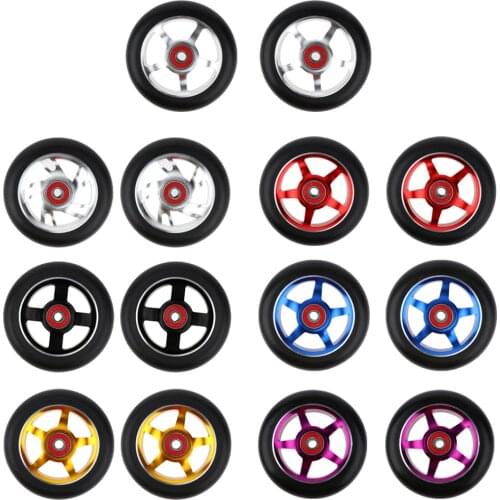 2pcs Replacement 100mm Push/Kick/Stunt Scooter Wheels with Bearings & Bushings