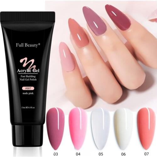 15ml Acrylic Quick Drying Nails Extension Acrylic Gel UV Extend Builder Varnish Fast Dried Manicure Nail Art Crystal Glue NL1790