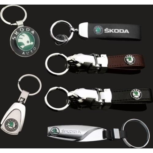 Car Keyring Keychain for Skoda Yeti Fabia Superb Kodiak Karoq Kamiq Rapid Kodiaq 1 Octavia A5 Spaceback Auto Logo Key Ring Chain