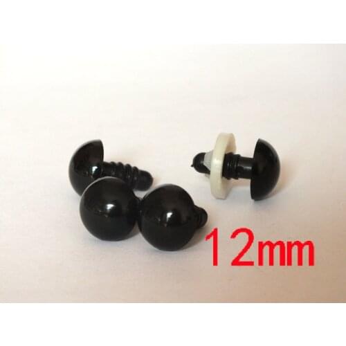 Free shipping!!! 12mm black safety eyes craft eyes plastic eyes 100 PAIRS
