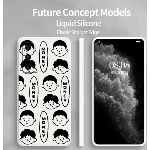 Smiling Boy Phone Case For Huawei P40 P40Lite P30 P20 Mate 40 40Pro 30 20 Pro Lite P Smart 2021 Y7a Liquid Silicone Cover