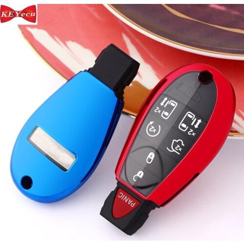 KEYECU 2x Soft TPU Remote Key Case Cover for Dodge Magnum Durango for Chrysler Town & Country for Jeep Grand Cherokee for RAM