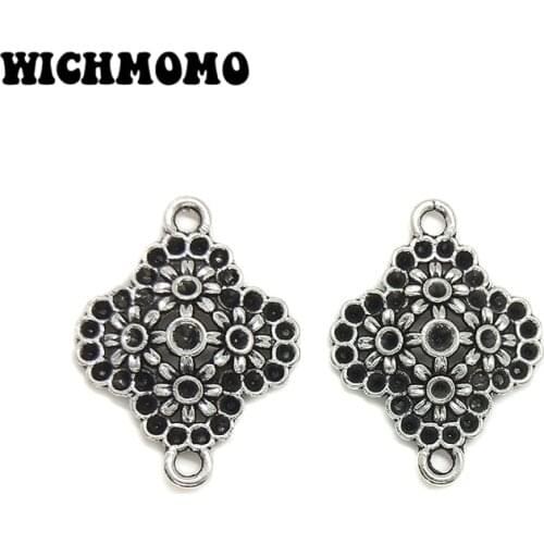 2019 New 6pieces 31*24MM Zinc Alloy Flowers Connectors Charms Pendants for DIY Earring Bracelets Jewelry Accessories