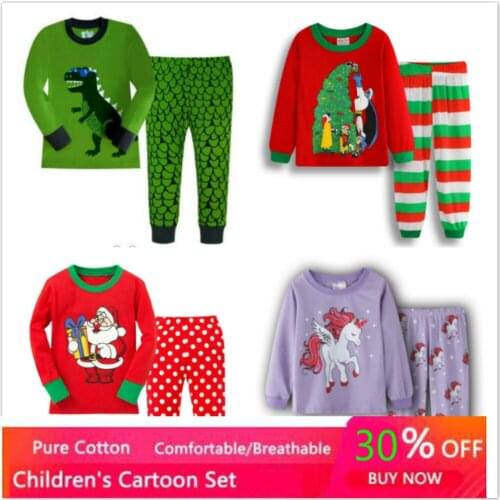Kids Pajama Sets Children Nightwear Baby Boys Clothes Sets Toddler Clothing Sleepwear Girls Comfortable Christmas Pyjamas Cotton