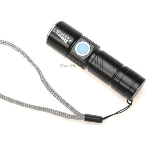 By dhl 100pcs practical 3 Mode Tactical Flash Light Torch Mini Zoom Rechargeable Powerful USB LED Flashlight For Outdoor Travel