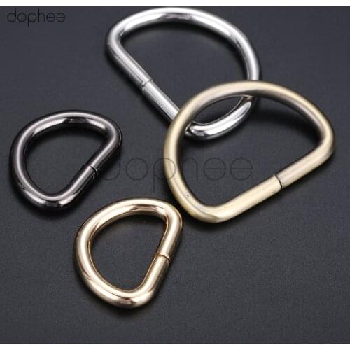 Dophee 2pcs MetaHand Bag Purse Strap Belt Dog Collar Chain Web D Ring Buckle Clasp DIY Heavy Duty Strong Thickness