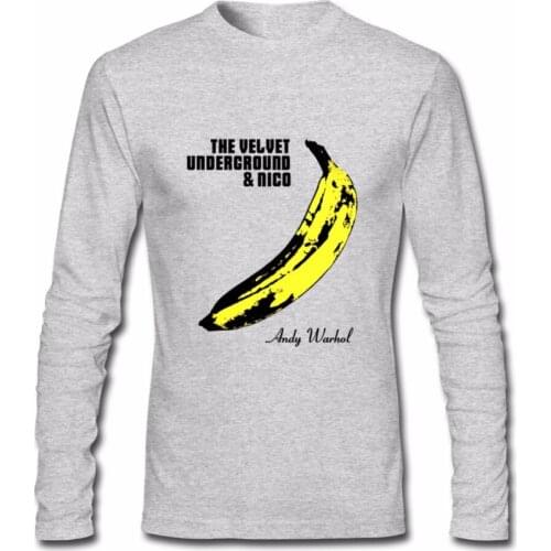 Printed Clothing T-Shirt Man The Velvet Underground t shirt Rock & Roll band O Neck Long Sleeve Tee Shirts Men banana Tshirt