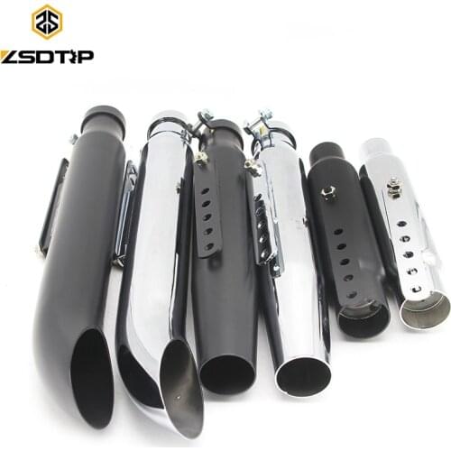 ZSDTRP Motorcycle Muffler Retro Exhaust Pipe Fit for Harley Exhuast Tailpipe XV950 M800 1200 XL883 Racing Motors Black/Silver