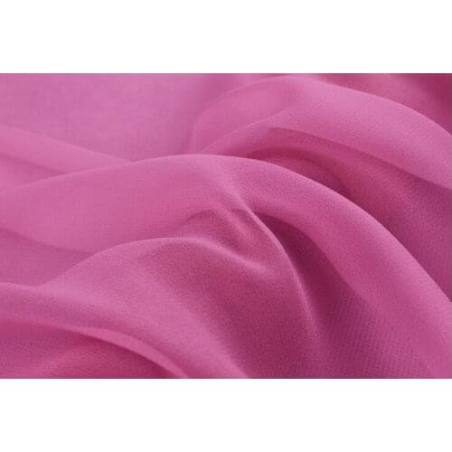 Howmay 100% pure silk fabric georgette 8m/m 138cm 54" roseo pink 53# lightweight soft tulle for dress or scarf