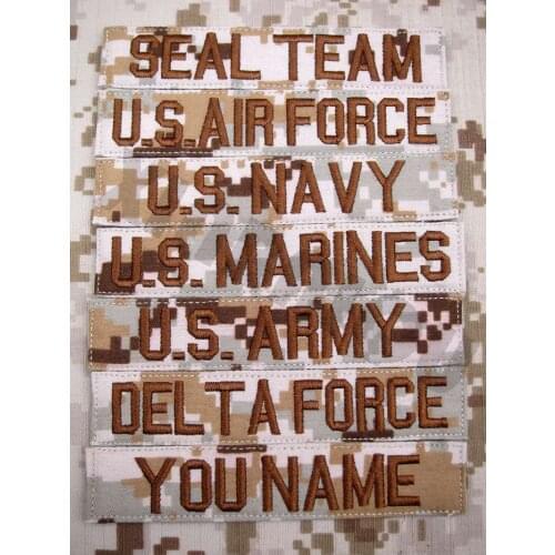 Custom Name Tape Digital Desert Background Brown Letters Embroidery Patch