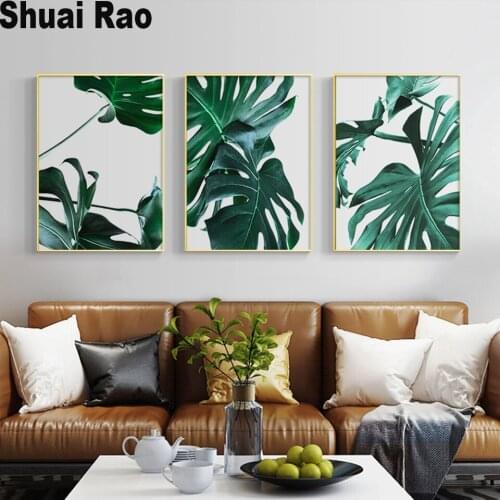 Triptych Modern tropical plants Diamond Painting Landscape full square round drill Mosaic full Embroidery Diamond Leaves Art
