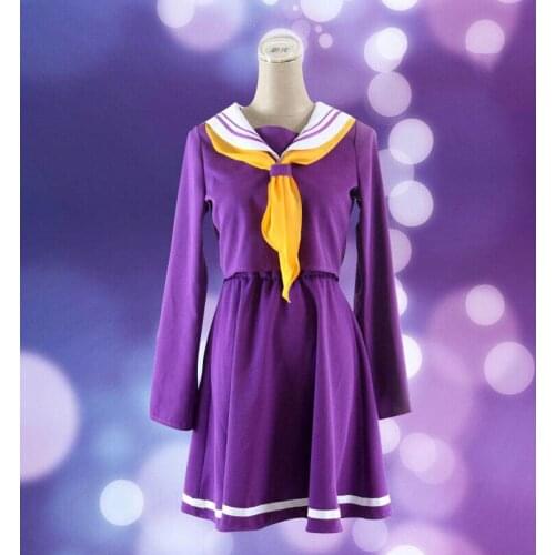 2020 No Game No Life Shiro Emboitement Heroine Sailor Suit no game no life cosplay Heroine purple sailor costume and wigs