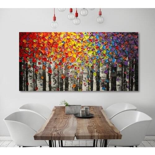Beauty Hand Made Red Knife Flower DIY Number Canvas Oil Painting For Wall Decor Living Room