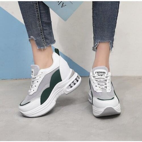 PUPUDA Chunky Sneakers Women Mesh Casual Shoes Women Breathable Platform Shoes 2020 Height Increasing Summer Comfortable Walking