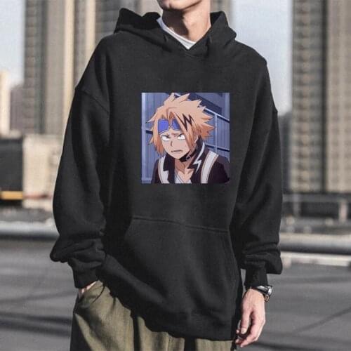 Fashion Japan Anime My Hero Academia Kaminari Denki Hoodies Harajuku Cartoon Winter Fashion Long Sleeve Casual Women Sweatshirt