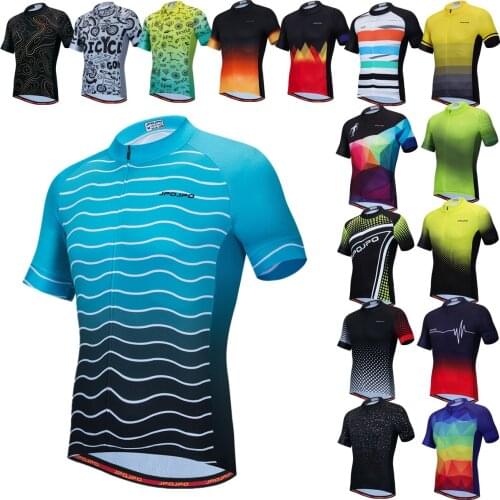 Men Short Sleeve Cycling Jersey Team 2021 Race Tops Summer Bike Shirt Breathable Quick Dry Ropa Maillot Ciclismo
