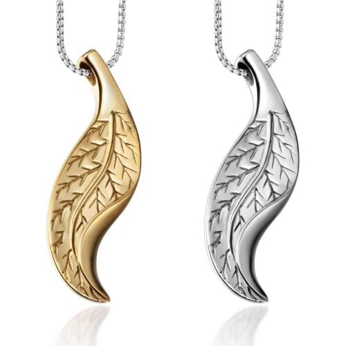 FATE LOVE Male Men Leaf Pendants Necklaces Fashion Jewelry Stainless Steel Box Chains Party Gift wholesale New Arrival 2021