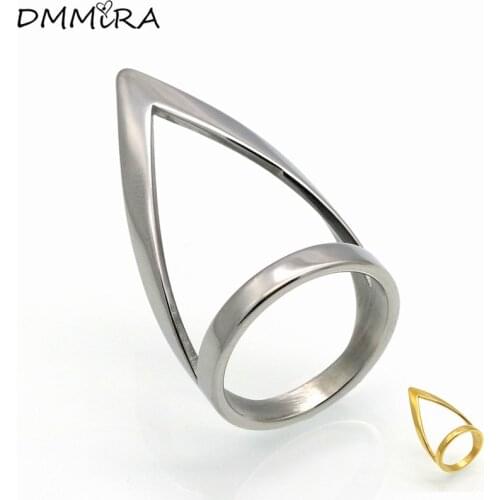 New Arrival Fashion Women Men Simple Sharp Color Gold Stainless Steel Wide Big Round Cone Rings Jewelry For Christmas A Gift