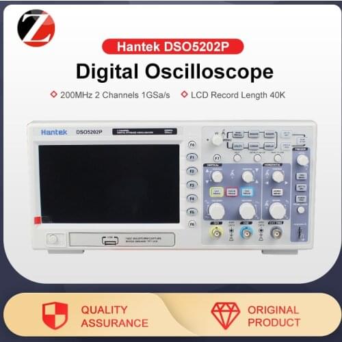Hantek DSO5202P Digital Oscilloscope 200MHz 2 Channels 1GSa/s 7'' TFT LCD Record Length 40K USB AC110-220V oscilloscope