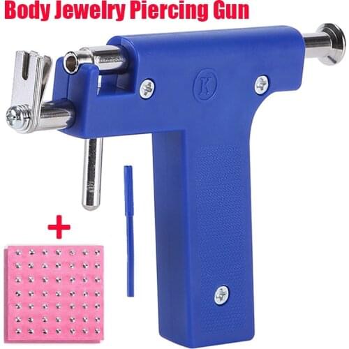 Body Jewelry Piercing Gun With Ear Stud Tools Ear Nose Navel Belly Piercing Tool Disposable Sterile Gun with 98pcs Ear Studs Kit