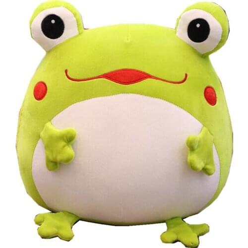 Cute Expression Frog Plush Toy Soft Cartoon Animal Frog Stuffed Doll Sofa Bed Pillow Cushion Household Items Kids Best Gift 35cm
