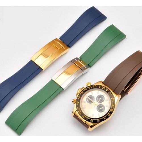 WatchBand For Rolex SUBMARINER YachtMaster DAYTONA Silicone Waterproof Watch Strap Watch Accessories Rubber Watch Bracelet Chain
