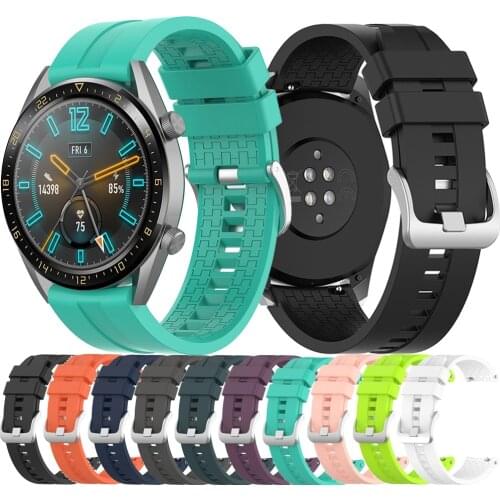 22mm 20mm Silicone strap Compatible with Samsung Galaxy Watch 3/Active 2/Huawei watch GT2/Amazfit GTR Replacement bracelet strap