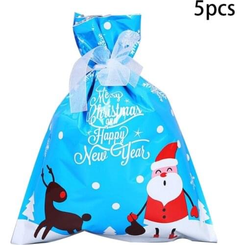 Christmas Candy Gifts Bags With Wrap Rope Cookies Snacks Holders Desktop Party New Year Decoration 2021