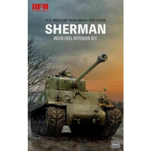 Ryefield-Model RM5042 1/35 M4A3 76W HVSS Sherman w/w/Full Interior