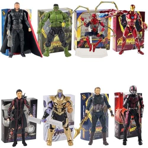 SHF Avengers 4 Endgame Infinity War Captain America Iron Man Hulk Thanos Thor Action Figure SHF Superhero Toys