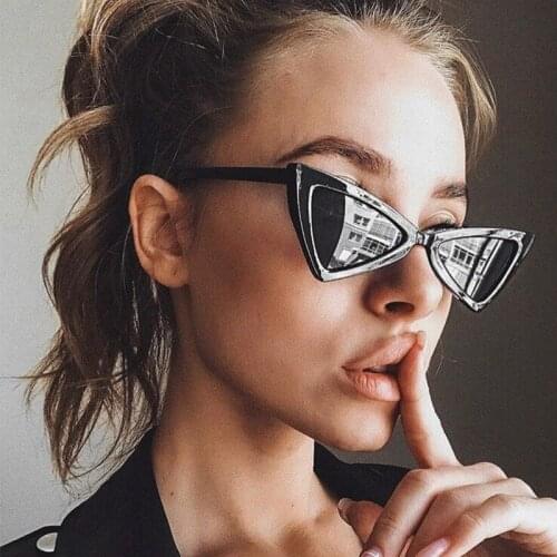 Butterfly Cat Eye Sunglasses Women Glasses Cute Small Frame Triangle Lens Material Polycarbonate Decorative Gift for Girlfriend