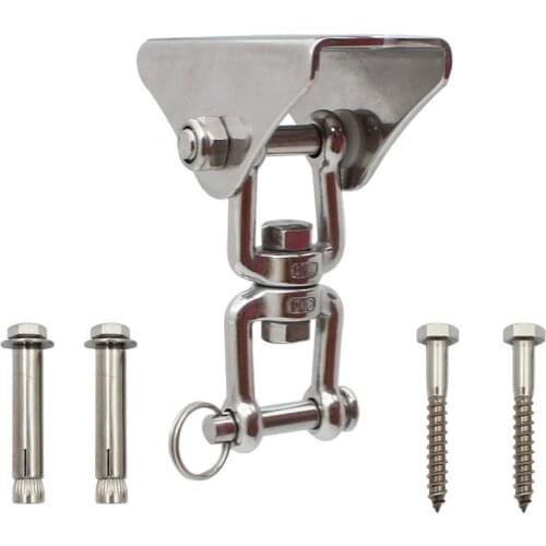 Heavy Duty 360° Swivel Swing Hangers, Openable Stainless Steel Swing Hook for Ceiling Wood Porch Swing Hanging kit Playground