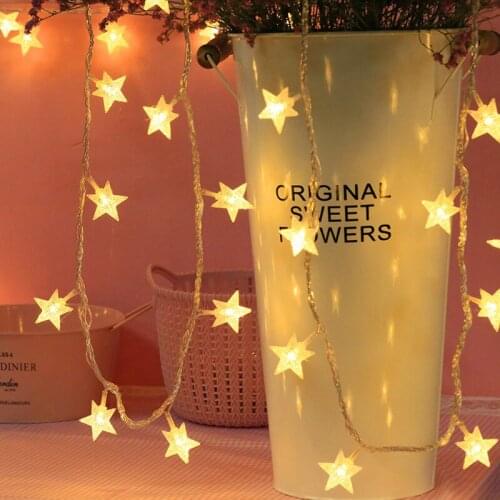 10/20 LED Star Light String Twinkle Garlands Battery Powered Lamp Holiday New Year Christmas Decorations for Home Fairy Lights